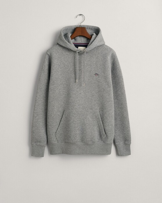 Gant Shield Hoodie Subtle Logo Trui Grijs Melange