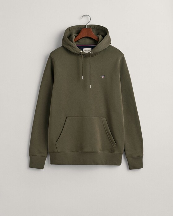 Gant Shield Hoodie Subtle Logo Trui Juniper Green