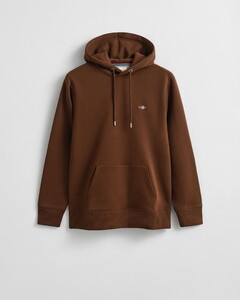 Gant Shield Hoodie Subtle Logo Trui Mahogany Brown