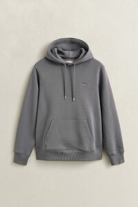 Gant Shield Hoodie Subtle Logo Trui Midden Grijs
