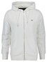 Gant Shield Logo Embroidery Full Zip Hoodie Kangaroo Pocket Vest Eggshell