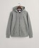 Gant Shield Logo Embroidery Full Zip Hoodie Kangaroo Pocket Vest Grijs Melange