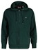 Gant Shield Logo Embroidery Full Zip Hoodie Kangaroo Pocket Vest Tartan Green