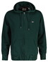 Gant Shield Logo Embroidery Full Zip Hoodie Kangaroo Pocket Vest Tartan Green