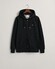 Gant Shield Logo Embroidery Full Zip Hoodie Kangaroo Pocket Vest Zwart