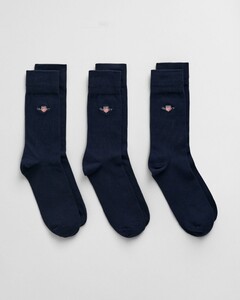Gant Shield Uni Color 3Pack Socks Evening Blue