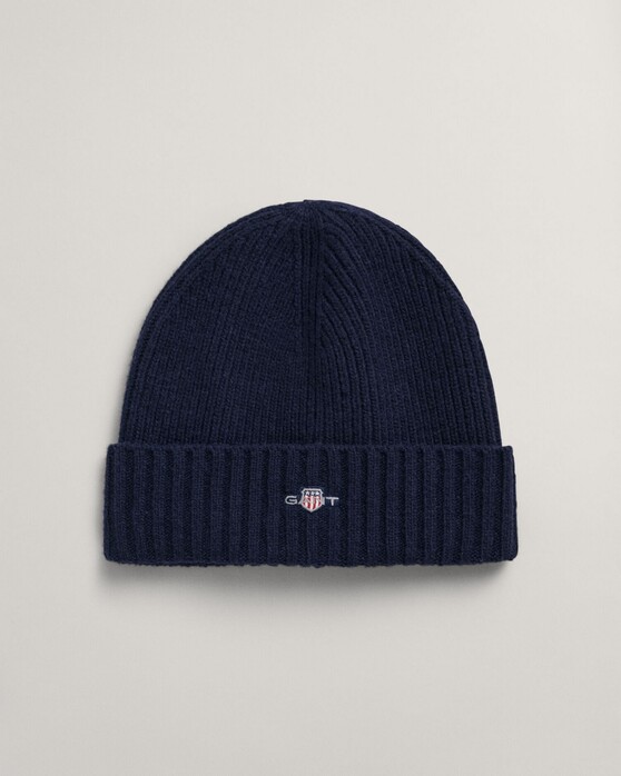 Gant Shield Wool Beanie Muts Marine