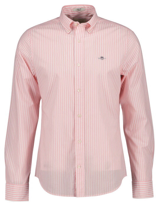 Gant Slim Classic Stripe Poplin Button-Down Overhemd Washed Pink