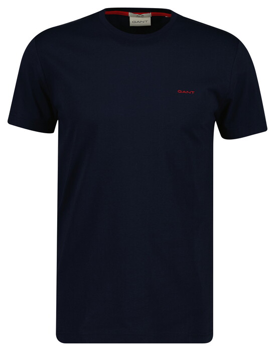 Gant Slim Contrast Logo Short Sleeve T-Shirt Avond Blauw