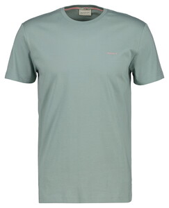 Gant Slim Contrast Logo Short Sleeve T-Shirt Ceramic Grey