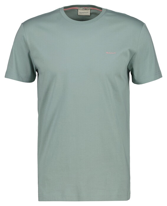 Gant Slim Contrast Logo Short Sleeve T-Shirt Ceramic Grey