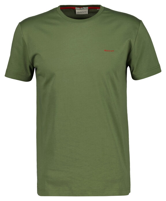 Gant Slim Contrast Logo Short Sleeve T-Shirt Dry Herb Green
