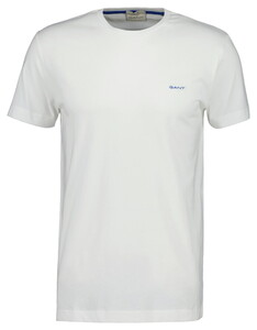 Gant Slim Contrast Logo Short Sleeve T-Shirt Eggshell