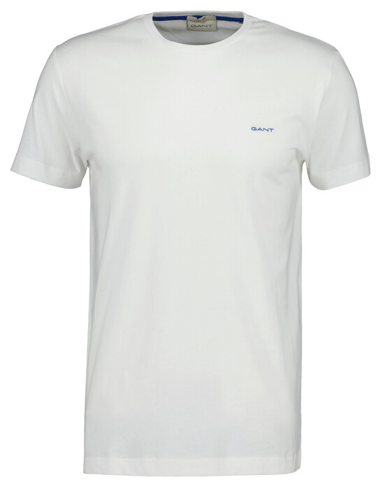 Gant Slim Contrast Logo Short Sleeve T-Shirt Eggshell