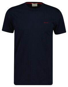 Gant Slim Contrast Logo Short Sleeve T-Shirt Evening Blue