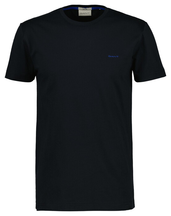 Gant Slim Contrast Logo Short Sleeve T-Shirt Zwart