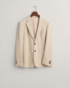 Gant Slim Cotton Linen Jersey Blazer Jacket Seed Melange