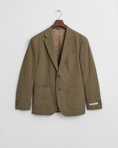 Gant Slim Cotton Linen Suit Jacket Dried Clay