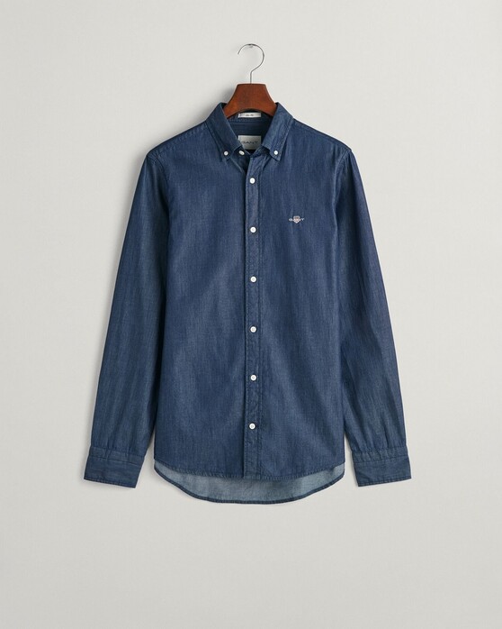 Gant Slim Indigo Chamrbray Overhemd Donker Indigo