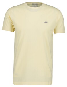 Gant Slim Piqué Crew Neck Uni Graphic Logo Shield Embroidery T-Shirt Vanilla Yellow