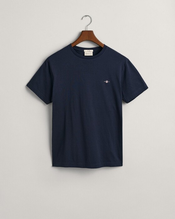 Gant Slim Small Logo Shield Crew Neck T-Shirt Avond Blauw