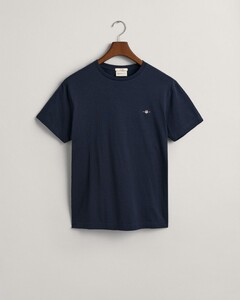 Gant Slim Small Logo Shield Crew Neck T-Shirt Evening Blue