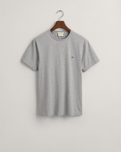 Gant Slim Small Logo Shield Crew Neck T-Shirt Grijs Melange