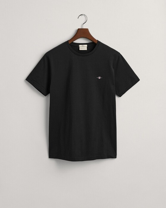 Gant Slim Small Logo Shield Crew Neck T-Shirt Zwart