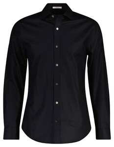 Gant Slim Tailored Twill Solid Color Overhemd Zwart