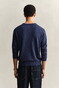 Gant Slub Cotton Linen Crew Neck Trui Dark Indigo Melange