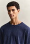 Gant Slub Cotton Linen Crew Neck Trui Dark Indigo Melange