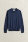 Gant Slub Cotton Linen Crew Neck Trui Dark Indigo Melange