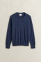 Gant Slub Cotton Linen Crew Neck Trui Dark Indigo Melange