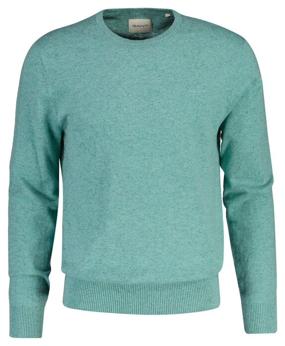 Gant Slub Cotton Linen Crew Neck Trui Ocean Green Melange