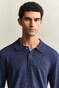 Gant Slub Cotton Linnen Long Sleeve Polo Pullover Dark Indigo Melange