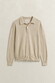 Gant Slub Cotton Linnen Long Sleeve Polo Pullover Polo Seed Melange