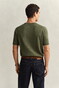 Gant Slub Cotton Linnen Short Sleeve Crew Neck Trui Dry Herb Green