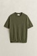 Gant Slub Cotton Linnen Short Sleeve Crew Neck Trui Dry Herb Green