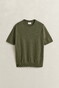 Gant Slub Cotton Linnen Short Sleeve Crew Neck Trui Dry Herb Green