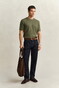 Gant Slub Cotton Linnen Short Sleeve Crew Neck Trui Dry Herb Green