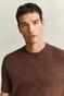 Gant Slub Cotton Linnen Short Sleeve Crew Neck Trui Hazelnut Melange