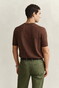 Gant Slub Cotton Linnen Short Sleeve Crew Neck Trui Hazelnut Melange