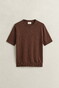 Gant Slub Cotton Linnen Short Sleeve Crew Neck Trui Hazelnut Melange