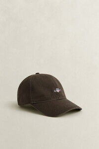 Gant Small Shield Cotton Twill Cap Shadow Brown