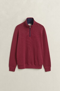 Gant Soft Hand Feel Sacker Rib Half Zip Pullover Deep Grape Wine