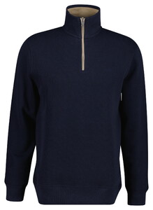 Gant Soft Hand Feel Sacker Rib Half Zip Pullover Evening Blue