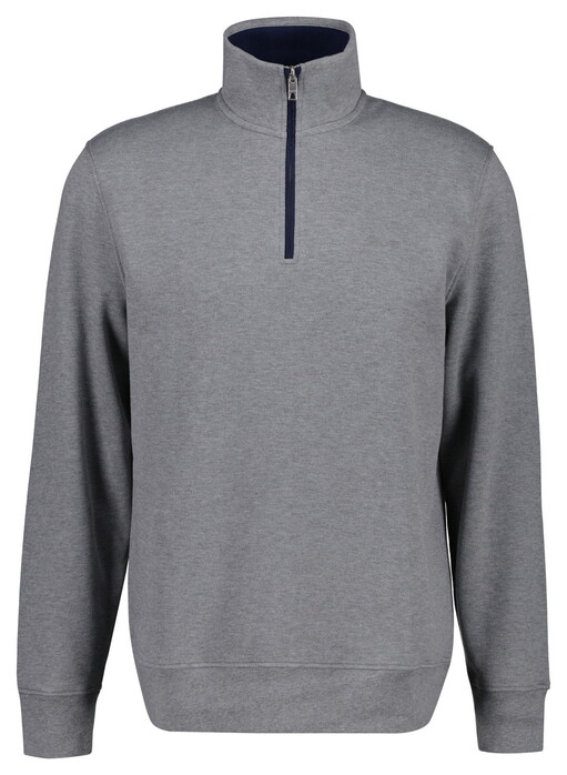 Gant Soft Hand Feel Sacker Rib Half Zip Trui Grijs Melange