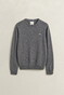 Gant Soft Superfine Italian Lambswool Crew Neck Pullover Anthracite Grey