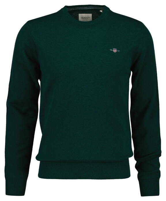 Gant Soft Superfine Italian Lambswool Crew Neck Pullover Dark Emerald