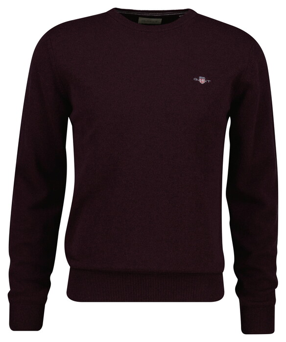 Gant Soft Superfine Italian Lambswool Crew Neck Pullover Darkened Wine